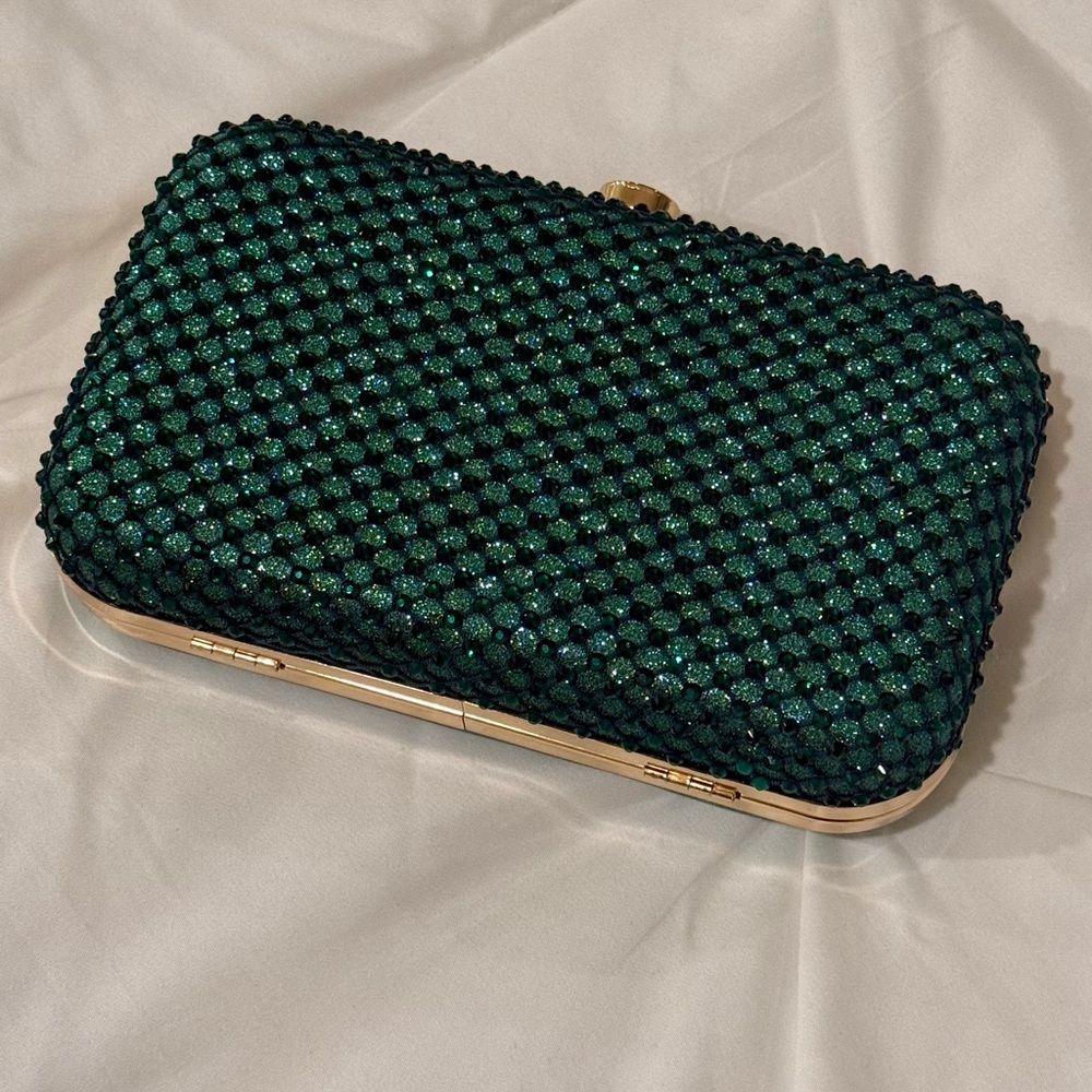 Green Rhinestone Clutch - Picture 2 of 7